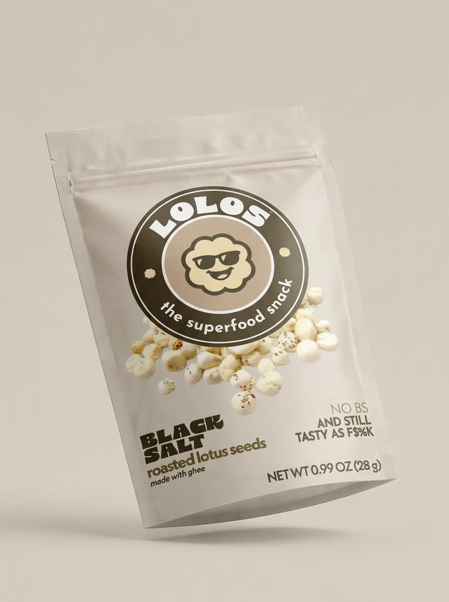 LOLOS Black Salt roasted lotus seed snack pouch